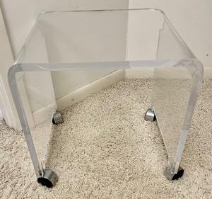 lot 94 image: Vintage Lucite Stool on Casters