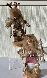 lot 104 image: Spear Dancer and Clown Dancer Kachina Dolls
