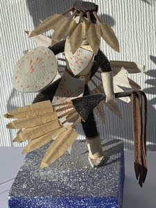lot 102 image: Two Rosebud Lakota Artisan Figurines by Willox and Menard