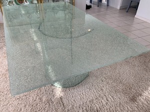 lot 3 image: Amazing Crackle Glass Dining Table