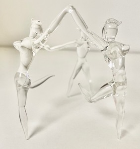 lot 146 image: 3 Hand Blown Glass Graceful Dancer Figurines