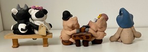 lot 150 image: 3 Fantastic Fimo Clay Figurines