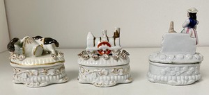 lot 178 image: Three Adorable Victorian Fairing Trinket Boxes