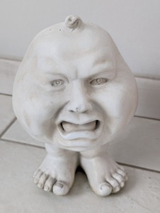 lot 201 image: Ceramic Animated Face Planters