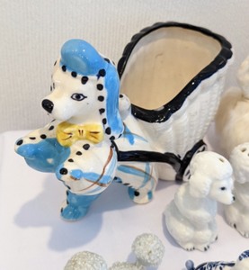 lot 240 image: Vintage CeramicPorcelain Poodle Figurines
