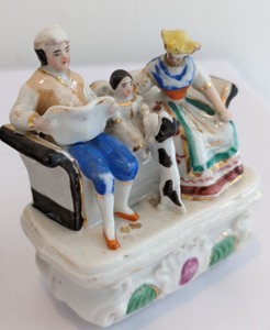 lot 267 image: Pair of Family Themed Victorian Fairing Trinket Boxes