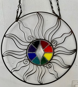lot 359 image: Ornate Stained Glass Hanging Decor