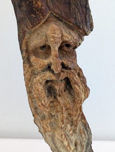 lot 282 image: Carved Wood Face Sculpture