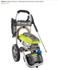 RYOBI Reconditioned 2,300 psi 1.2 GPM High Performance Electric Pressure Washer. See Pictures