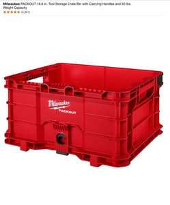 Milwaukee PACKOUT 18.6 in. Tool Storage Crate Bin & Various Sizes & Conditions of Tape Measures. See Pictures