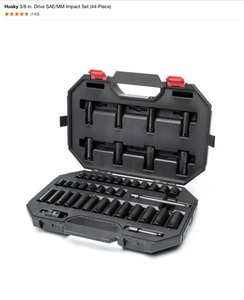 Husky 38 in. Drive SAEMM Impact Set (44-Piece) & Husky Mechanics Tool Set (94-Piece). See Pictures