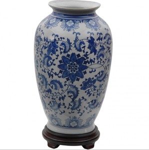 14 Floral Blue & White Porcelain Tung Chi Vases. See Pictures