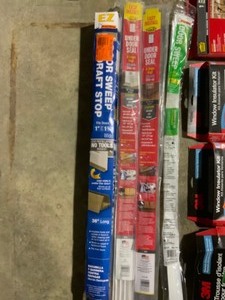 Assorted FrostKind, MTD & 3M Weather Door Seals, Window Insulator Kits & Door Sweeps. See Pictures