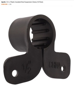 Apollo 34 in. Stainless Steel PEX Barb Pinch Clamp (10-Pack) & Apollo 12 in. Plastic Insulated Stud Suspension Clamp (10-Pack). See Pictures