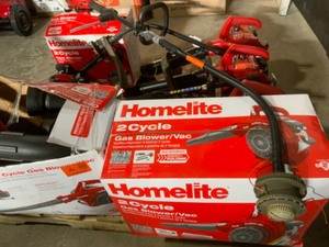 Pallet of Homelite Gas StraightCurved Trimmers, BlowerVacuums & Blowers. See Pictures