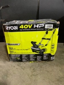 RYOBI 40V HP Brushless 21 in. Cordless Single Stage Snow Thrower with (2) 5.0 Ah Batteries. See Pictures