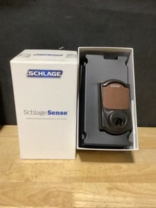 lot 1 image: Schlage Camelot Aged Bronze Sense Smart Door Lock. See Pictures