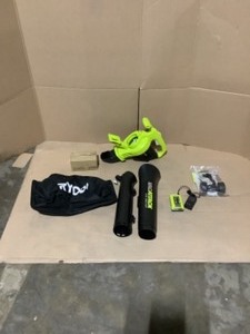 lot 5 image: RYOBI 40V Vac Attack Cordless Leaf VacuumMulcher with 5.0 Ah Battery and Charger. See Pictures