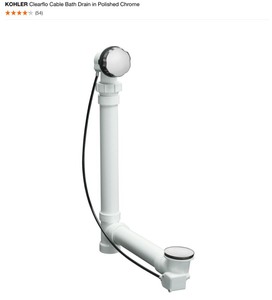 lot 12 image: KOHLER Clearflo Cable Bath Drain in Polished Chrome and Other Bathroom Goods. See Pictures