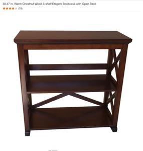 lot 15 image: Brexley 2-Shelf Bookcase, Hodedah White Night Stand & Two 16 in. X 20 in. Picture Frames. Various Conditions. See Pictures