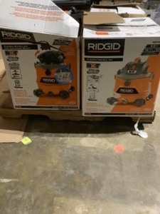 lot 54 image: Pallet of RIGID WetDry Shop Vacuums. Various Sizes & Conditions. See Pictures