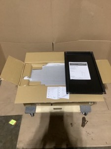 lot 59 image: Husky Ready-to-Assemble 24-Gauge Steel Wall Mounted Garage Cabinet in Black (28 in. W x 29 in. H x 12 in. D). See Pictures