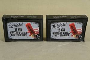 lot 10 image: Lucky Shot 12 Ga Shotgun Shell Shot Glasses