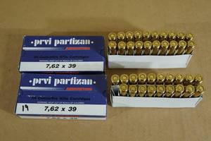 lot 76 image: 39 PPU 7.62 x 39 123 Gr FMJ Ammo