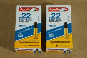 lot 78 image: 100 Aguila .22 LR 40 Gr Solid Point Ammo