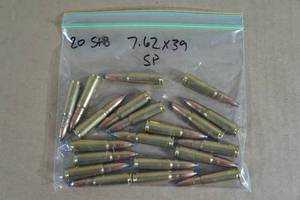 lot 105 image: 20 Sellier & Bellot 7.62 x 39 SP Ammo