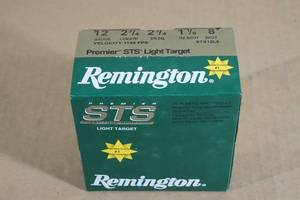 lot 110 image: 25 Remington Premier STS 12 Gauge 2-34 8 Shot Shot Shells