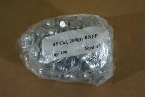 lot 124 image: 100 Cast 45 Cal .452 200 Gr RN FP Bullets