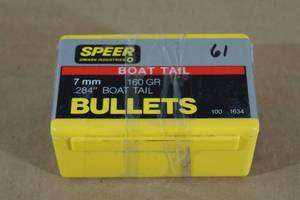 lot 146 image: 61 Speer 7mm .284 160 Gr BT Bullets