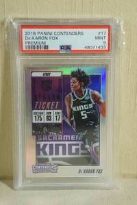 lot 34 image: 2018 Panini Contenders DeAaron Fox #17 Card - PSA 9