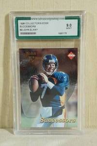 lot 43 image: 1998 Collectors Edge Successors John Elway #9 - AGS 9