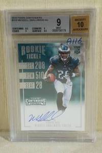 lot 42 image: 2016 Panini Contenders Wendell Smallwood #319 Auto Card - Beckett 9