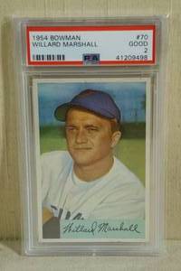 lot 65 image: 1954 Bowman Willard Marshall #70 - PSA 2