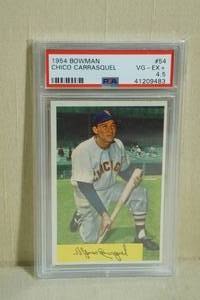 lot 68 image: 1954 Bowman Chico Carrasquel #54 - PSA 4.5