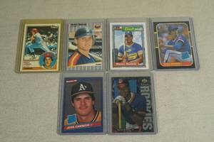 lot 127 image: Baseball Rookie Cards - Canseco, Manny, Maddux, Hrbek, Biggio