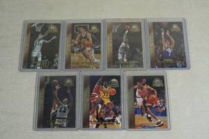 lot 86 image: 1996-97 Topps Stars Golden Season Cards - Baylor, Maravich, Ewing