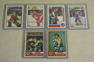 lot 128 image: Hockey Cards - Orr, Hawerchuk, Yzerman, Roy