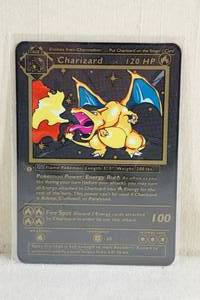 lot 133 image: Custom Metal Charizard Black Pokemon Card