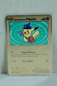 lot 135 image: Custom Metal Special Delivery Pikachu Pokemon Card