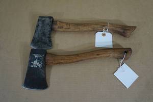 2 Steel Hatchets - Wood Handles