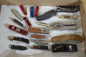 Assorted Pocket Knives - Winchester, Leatherman, Swiss Army