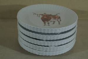 20 Christmas Cow Reusable Melamine Plates