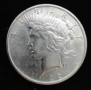 lot 2 image: 1922 Peace Dollar