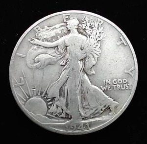lot 20 image: 1941-D Walking Liberty Half Dollar