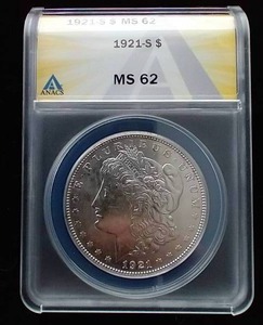 lot 25 image: 1921-S Morgan Dollar - MS62