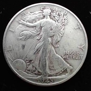 lot 32 image: 1943 Walking Liberty Half Dollar